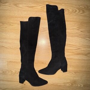 Stuart Weitzman Black Suede Over the Knee Boots Size 8